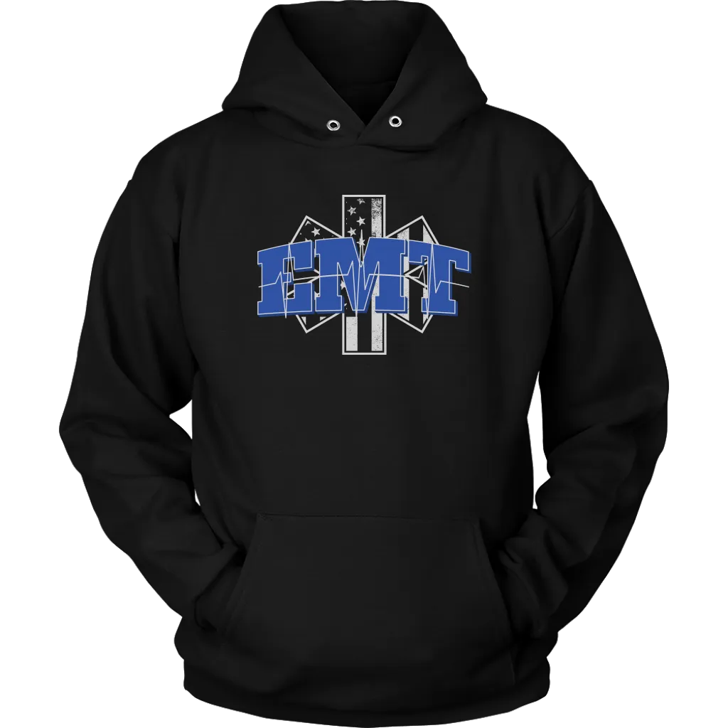 Star of Life EKG Heartbeat Line EMT Unisex Hoodie