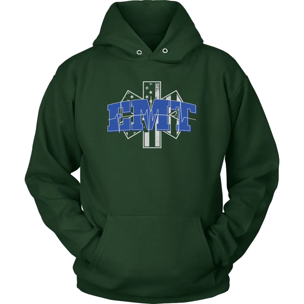 Star of Life EKG Heartbeat Line EMT Unisex Hoodie