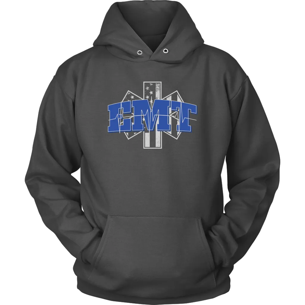 Star of Life EKG Heartbeat Line EMT Unisex Hoodie