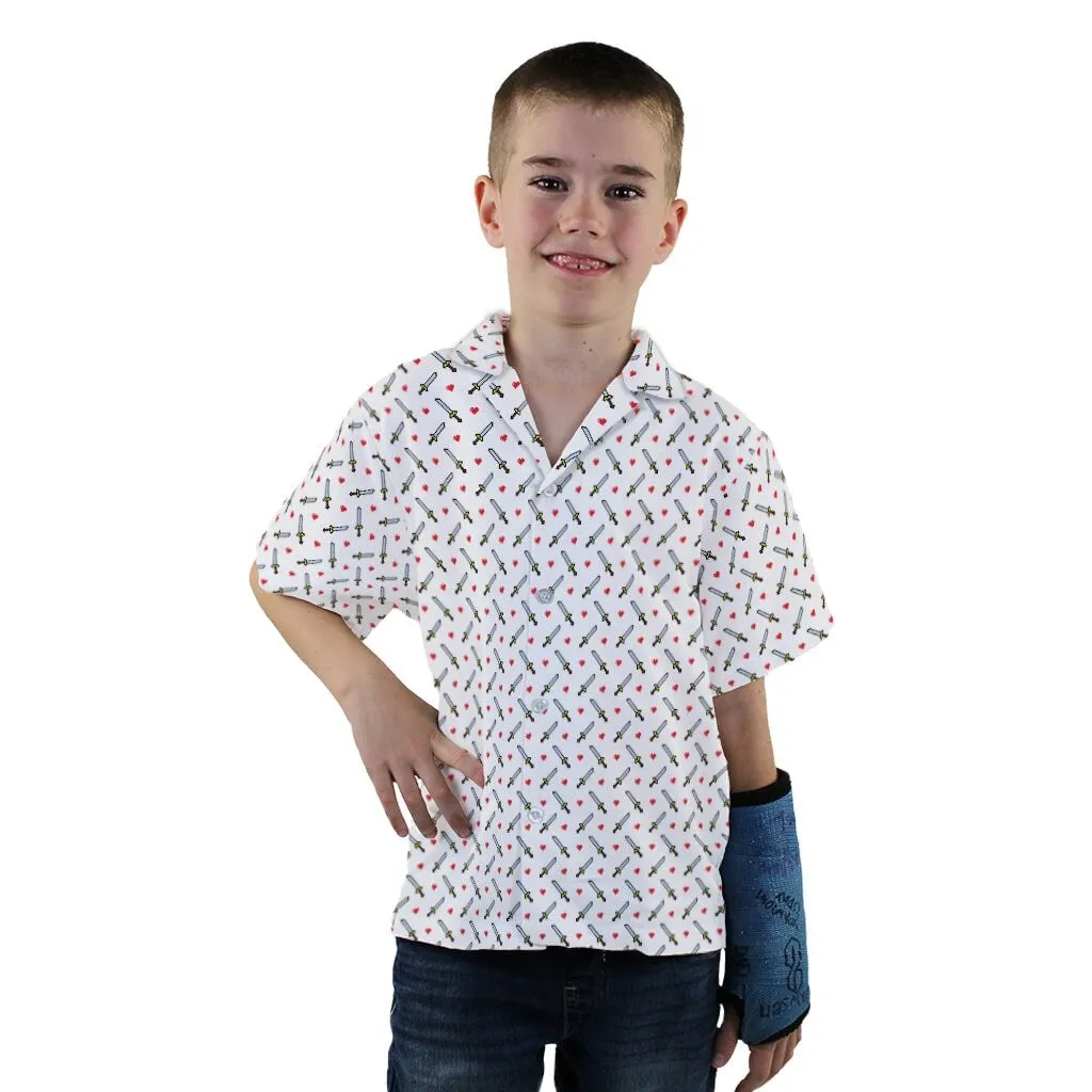 Sword and Hearts Video Game Youth Hawaiian Shirt