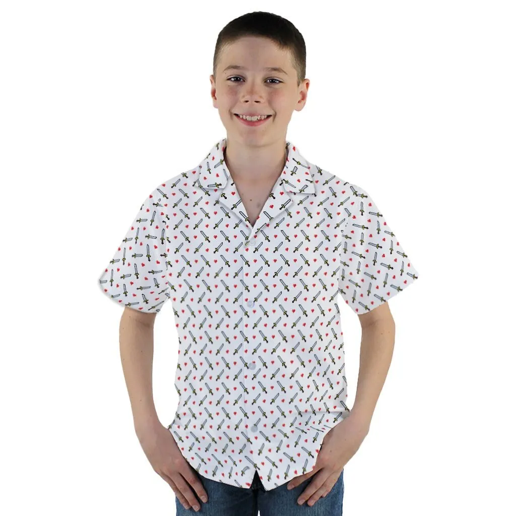 Sword and Hearts Video Game Youth Hawaiian Shirt