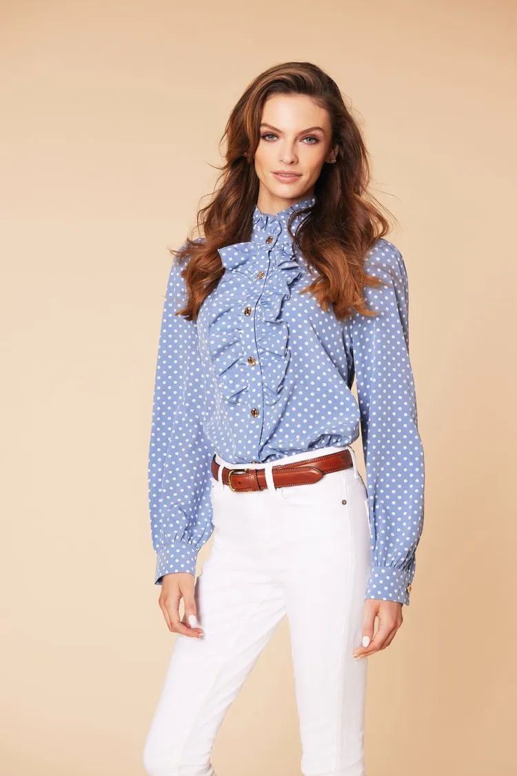 The Hurlingham Blouse Light Blue