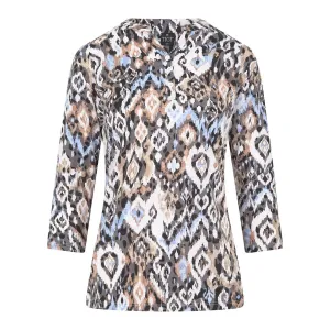 TIGI 14/16 Ikat Notch Neck Top