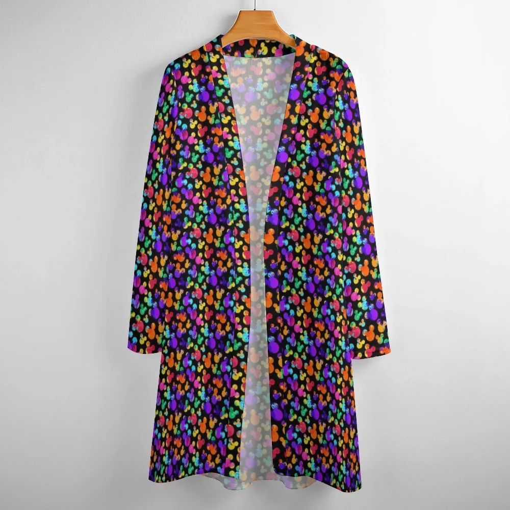 Watercolor Women's Mid-Length Cardigan