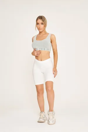 White cycling shorts