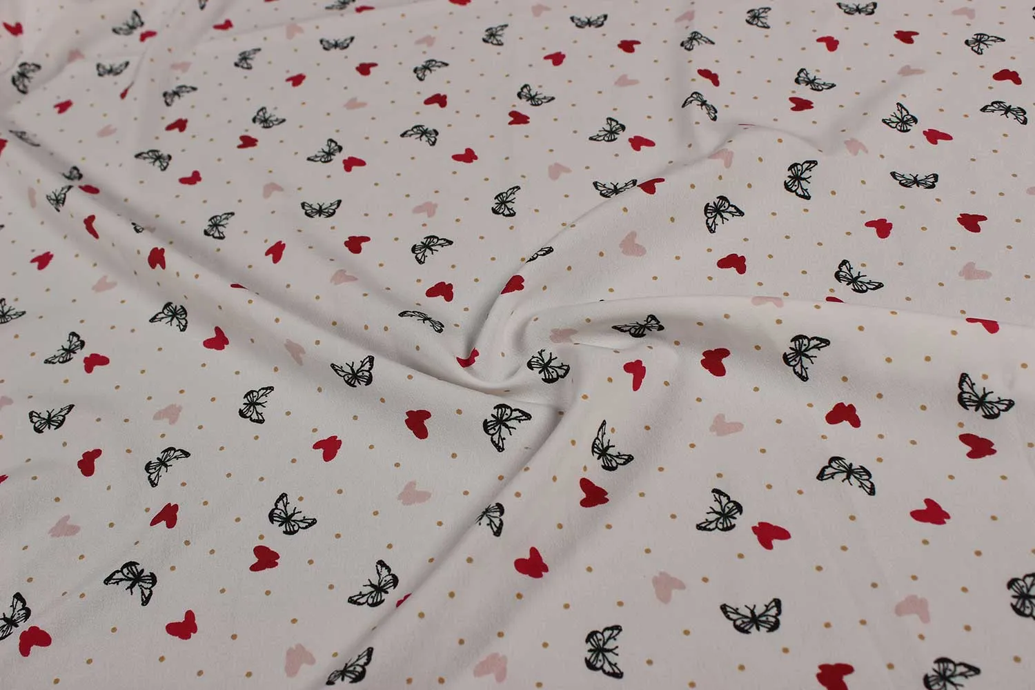 White Printed Crepe Fabric