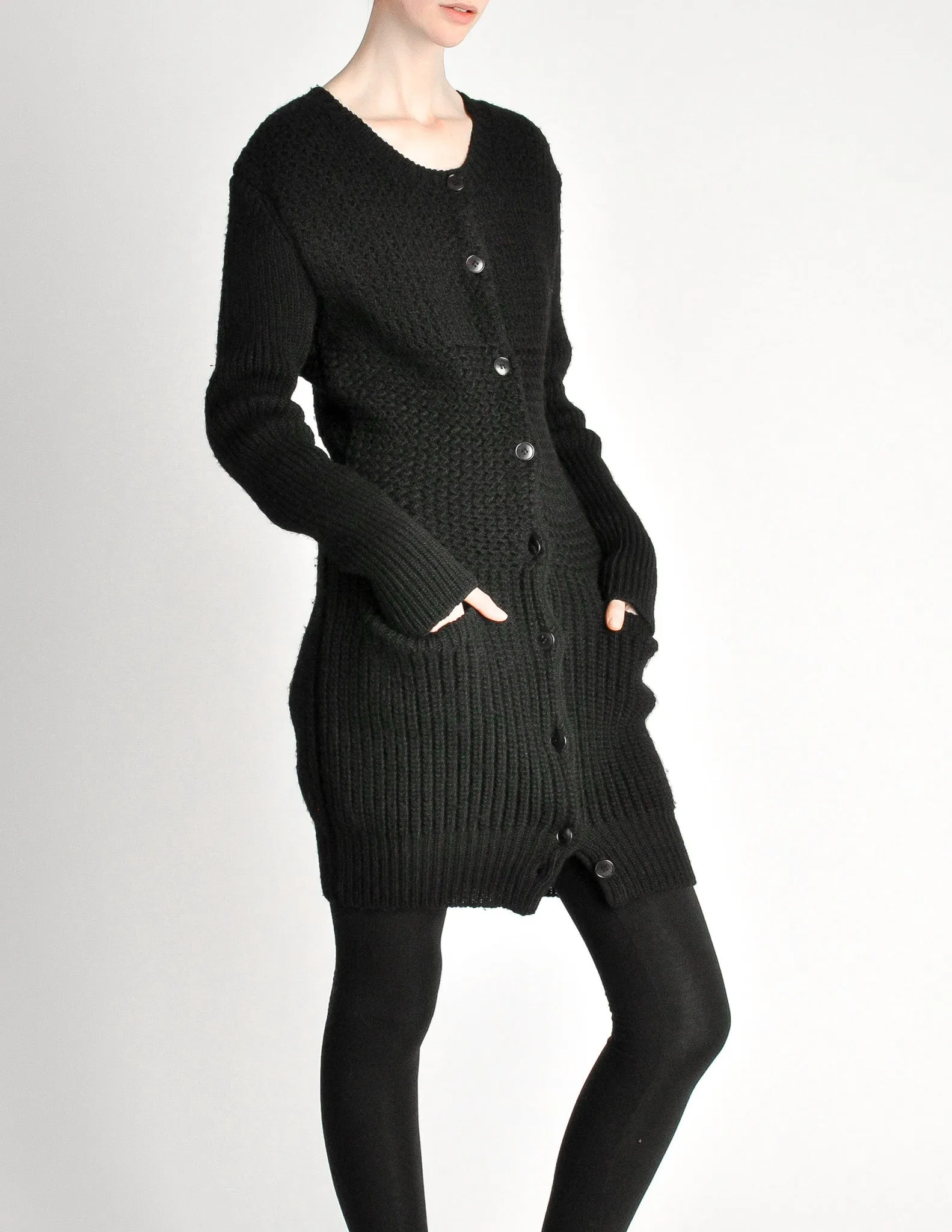 Yohji Yamamoto Vintage Black Knit Long Sweater